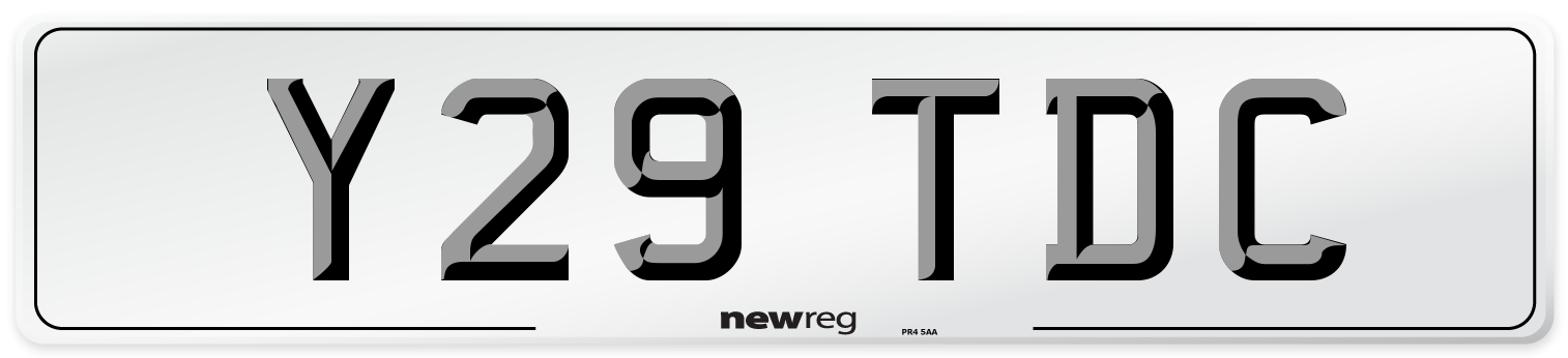 Y29 TDC Number Plate from New Reg